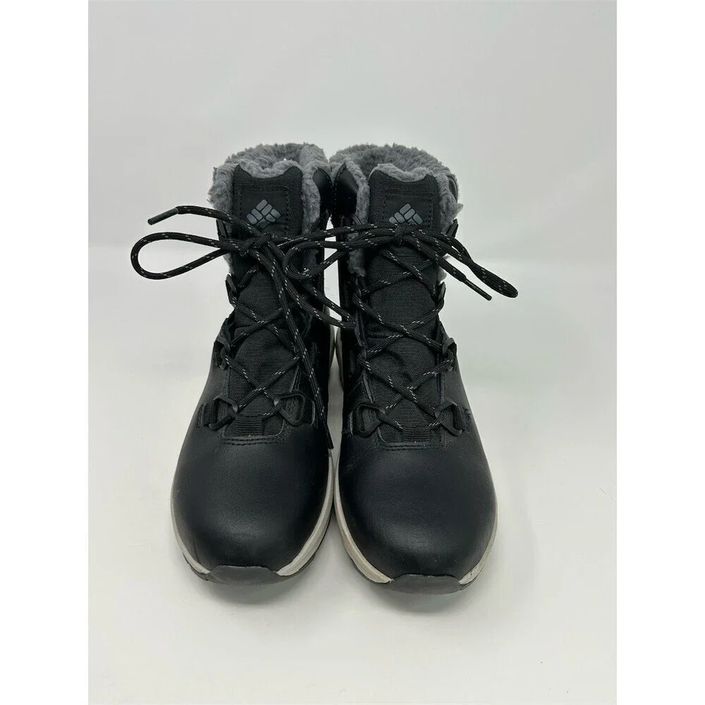 Columbia Moritza Snow Boots Black Gray Waterproof Insulated Lace Up Size 8